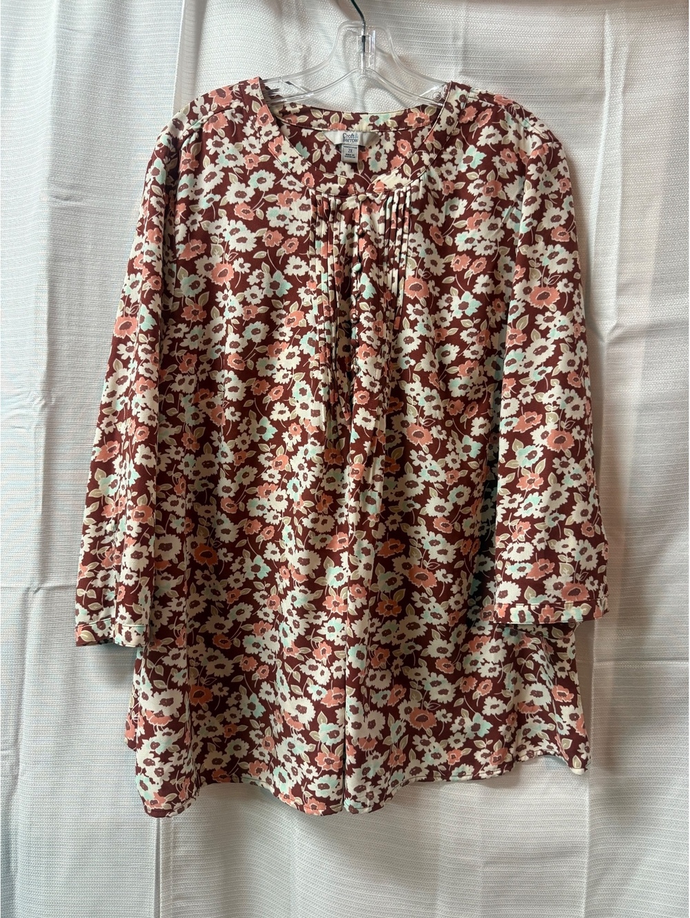 Croft & Barrow Women's Plus 2X Floral Print Blouse